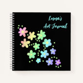 Personalisierte Rainbow-Blume Art Journal Notizblock (Vorderseite)