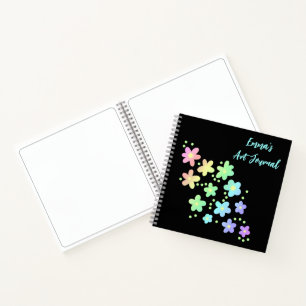 Personalisierte Rainbow-Blume Art Journal Notizblock