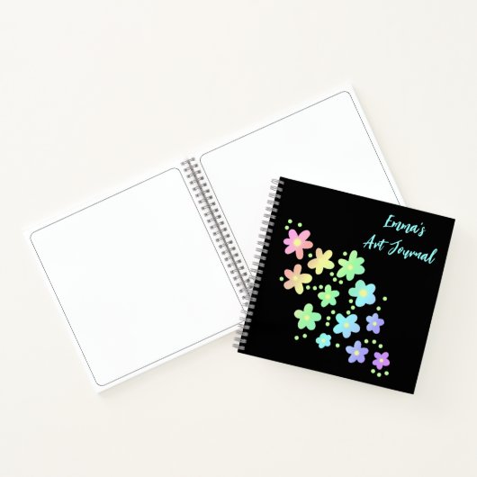 Personalisierte Rainbow-Blume Art Journal Notizblock (Innenseite)