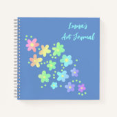 Personalisierte Rainbow-Blume Art Journal Notizblock (Vorderseite)