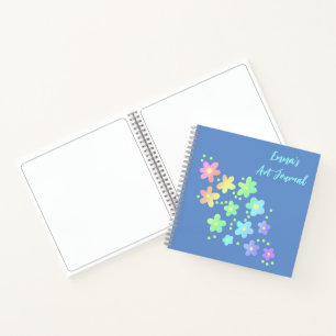 Personalisierte Rainbow-Blume Art Journal Notizblock