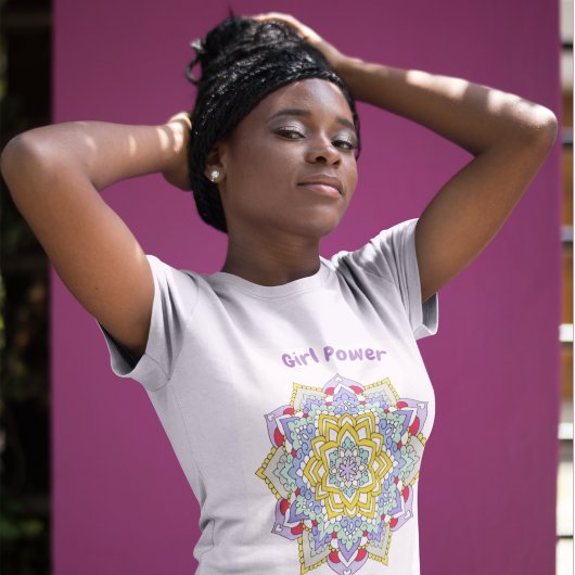 Personalisierte Rainbow Blume Mandala T - Shirt