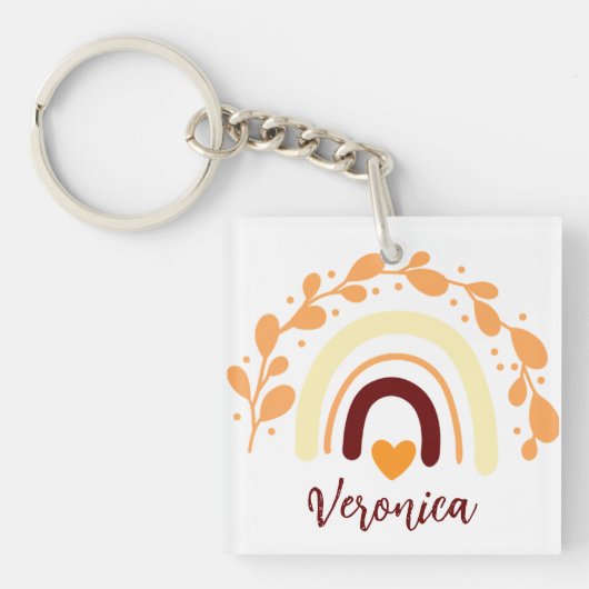 PERSONALISIERTE RAINBOW BOHO CHRISTLICH QUOTE SCHLÜSSELANHÄNGER (Vorderseite)