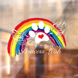 Personalisierte Rainbow Bridge Hunde Fensteraufkleber