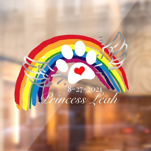 Personalisierte Rainbow Bridge Hunde Fensteraufkleber (Blatt 2)