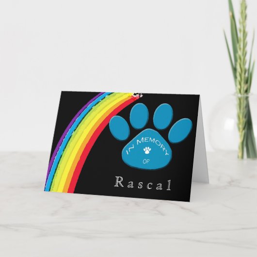 Personalisierte Rainbow Bridge Pet Beileid Condole Karte (Vorderseite)