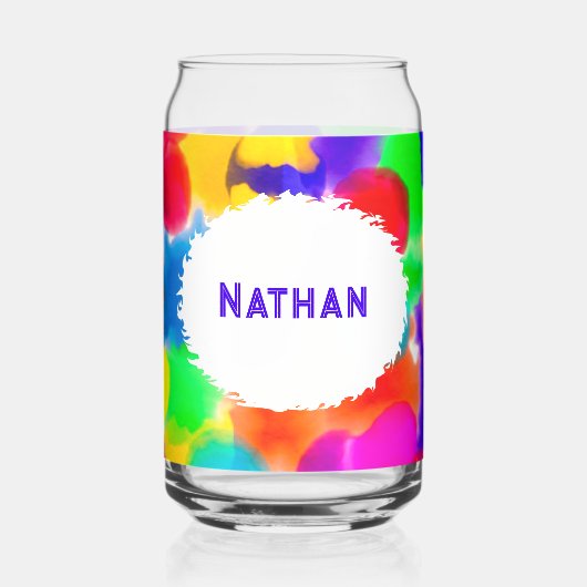 Personalisierte Rainbow Color Splash Dosenglas (Vorderseite)
