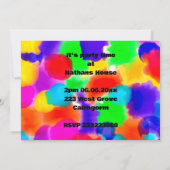 Personalisierte Rainbow Color Splash Einladung (Rückseite)