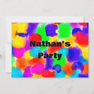 Personalisierte Rainbow Color Splash Einladung