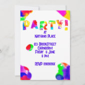 Personalisierte Rainbow Color Splash-Party Einladu Einladung (Vorderseite)