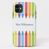Personalisierte Rainbow Crayons Lehrerbewertung Case-Mate iPhone Hülle (Rückseite)