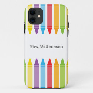 Personalisierte Rainbow Crayons Lehrerbewertung Case-Mate iPhone Hülle