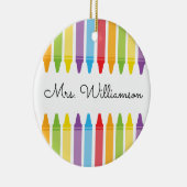 Personalisierte Rainbow Crayons Lehrerbewertung Keramik Ornament (Rechts)