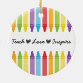 Personalisierte Rainbow Crayons Lehrerbewertung Keramik Ornament (Hinten)