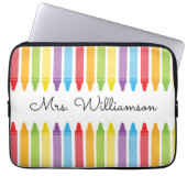 Personalisierte Rainbow Crayons Lehrerbewertung Laptopschutzhülle (Vorderseite)