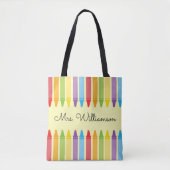 Personalisierte Rainbow Crayons Lehrerbewertung Tasche (Vorderseite)