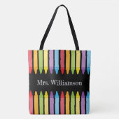 Personalisierte Rainbow Crayons Lehrerbewertung Tasche (Vorderseite)