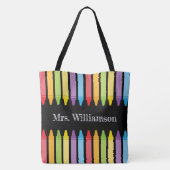 Personalisierte Rainbow Crayons Lehrerbewertung Tasche (Rückseite)