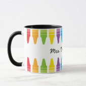 Personalisierte Rainbow Crayons Lehrerbewertung Tasse (Links)