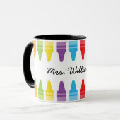 Personalisierte Rainbow Crayons Lehrerbewertung Tasse (Vorderseite Links)