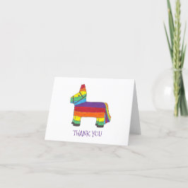 Personalisierte Rainbow Donkey Piñata Geburtstagsp Dankeskarte