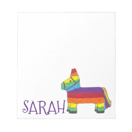 Personalisierte Rainbow Donkey Piñata Geburtstagsp Notizblock