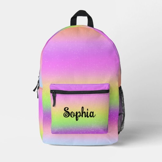 Personalisierte Rainbow-Farben Bedruckter Rucksack (Vorderseite)