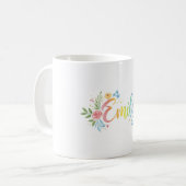 Personalisierte Rainbow Floral Keramik Tasse - Ben (Vorderseite Links)
