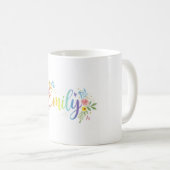 Personalisierte Rainbow Floral Keramik Tasse - Ben (VorderseiteRechts)