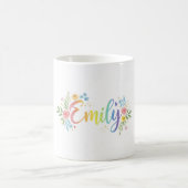 Personalisierte Rainbow Floral Keramik Tasse - Ben (Mittel)