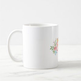 Personalisierte Rainbow Floral Keramik Tasse - Ben