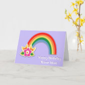 Personalisierte Rainbow-Geburtstagskarten für Mädc Karte (Gelbe Blume)