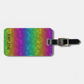 Personalisierte Rainbow-Glitzern Gepäckmarke Gepäckanhänger (Vorderseite horizontal)