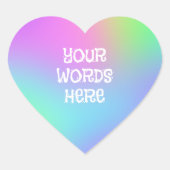 Personalisierte Rainbow Gradient Heart Stickers (Vorderseite)