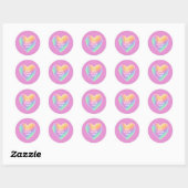 Personalisierte Rainbow Heart Pink Stickers (Blatt)