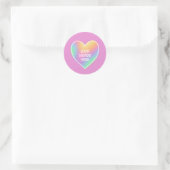 Personalisierte Rainbow Heart Pink Stickers (Tasche)