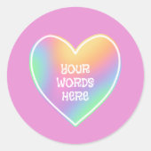 Personalisierte Rainbow Heart Pink Stickers (Vorderseite)