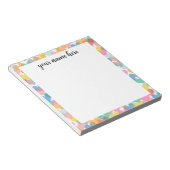 Personalisierte Rainbow-Hearts Notepad Notizblock (angewinkelt)