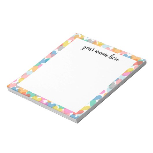 Personalisierte Rainbow-Hearts Notepad Notizblock (Rotiert)