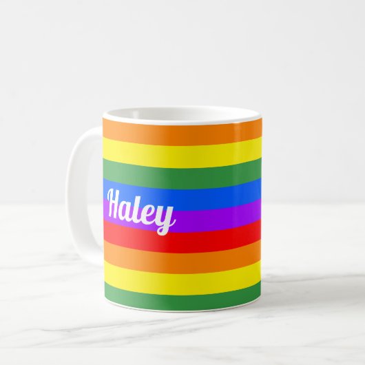 Personalisierte Rainbow-Kaffee-Tasse Kaffeetasse (Vorderseite Links)