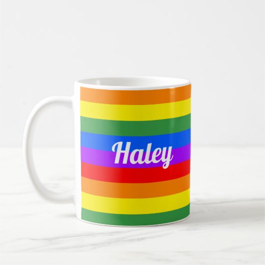 Personalisierte Rainbow-Kaffee-Tasse Kaffeetasse (Links)