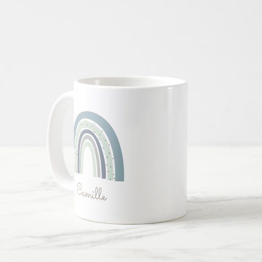 Personalisierte Rainbow-Kaffee-Tasse Kaffeetasse (Vorderseite Links)