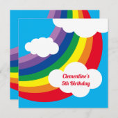 Personalisierte Rainbow Kid's Birthday Einladung (Vorne/Hinten)