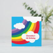 Personalisierte Rainbow Kid's Birthday Einladung (Stehend Vorderseite)