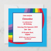 Personalisierte Rainbow Kid's Birthday Einladung (Rückseite)