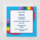 Personalisierte Rainbow Kid's Birthday Einladung (Rückseite)