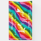 Personalisierte Rainbow-Liebe gewinnt Party Banner (Vertikal)