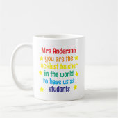 Personalisierte Rainbow Luckiest Teacher Gift Kaffeetasse (Links)