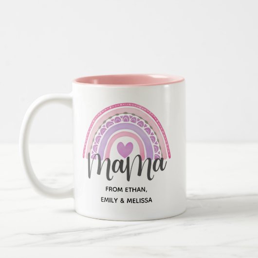 Personalisierte Rainbow Mama Mothers Day Tasse (Links)