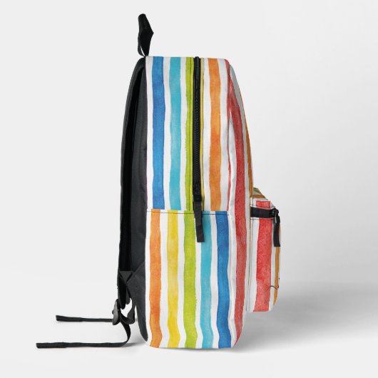 Personalisierte Rainbow-Monogramm-Streifen Bedruckter Rucksack (Links)